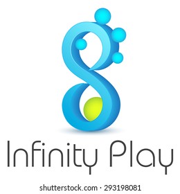 Logo template, infinity sign, stylized eight, abstract, vector