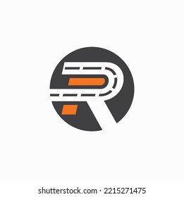 logo template for initial r, vector art.