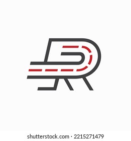 logo template for initial r, vector art.