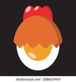 Logo template inspired by an egg and the crest of a rooster, which is packaged in a simple and unique way.