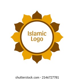LOGO TEMPLATE OF ISLAMIC DOME CIRCLE. WITH ORANGE AND BROWN COLORS. GOOD FOR AGENCIES AND COMPANIES
