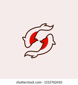 Logo Template Japanese Koi Fish