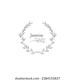 Logo template. jasmine flowers illustration.