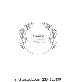 Plantilla de logotipo. ilustración de flores jazmín.