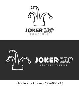 Logo template. Joker hat logo.
