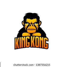 logo template kingkong, kingkong vector illustration on isolated white background.