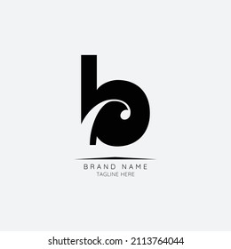 Logo template letter B with beak incorporated. Negative Space abstract Style Modern Vector Editable