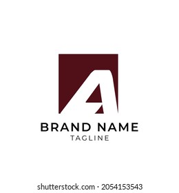 The logo template with the letter A in the box