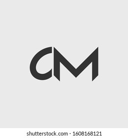 logo template letter CM minimalist