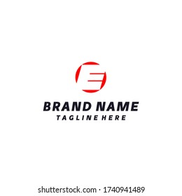 Logo Template Letter E Capital in a Circle