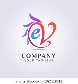 logo template letter E With a feminine shape for your business and company.
