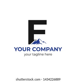 LOGO TEMPLATE - letter E  with mountain
