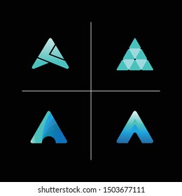 logo template letter A full color