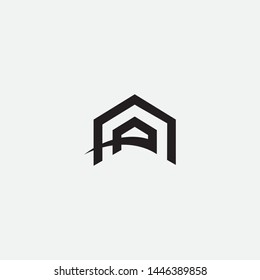 the logo template for the letter A house, the logo concept "A" and the house icon, modern design and simple.