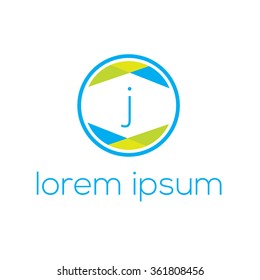 Logo template letter j vector design for business or technology.