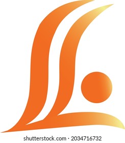 Logo Template Letter L with gradation and orange color