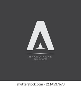 Logo template letter A with paper plane incorporated. Negative Space abstract Style Modern Vector Editable