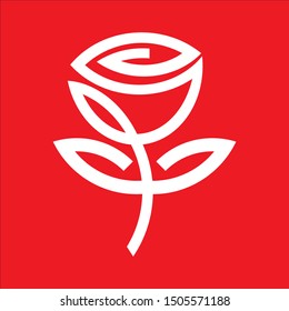 LETRA DE PLANTILLA DE LOGOTIPO ROSA SIMPLE