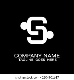 logo template letter s or number five, with the symbol of a person shaking hands.