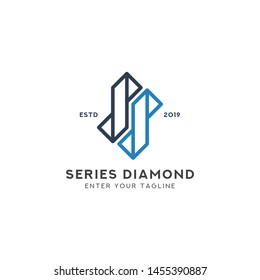 Logo Template Letter SS Diamond, Concept Logo Letter S + Shape Diamond Abstract.