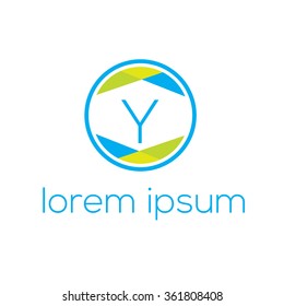 Logo template letter Y vector design for business or technology.