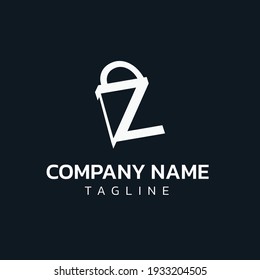 una letra de plantilla de logotipo z con forma de candado.  Este logotipo es adecuado para las empresas dedicadas a la seguridad.