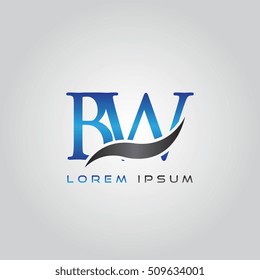 logo template letters BW elegant blue and gray shiny