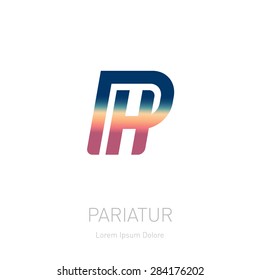 Logo template with letters P and H. Vector logotype, icon or design element.