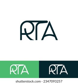 A logo template with the letters RTA for branding and business.