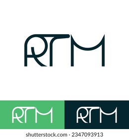 A logo template with the letters RTM for branding and business.