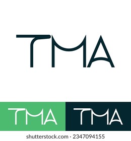 A logo template with the letters TMA for branding and business.