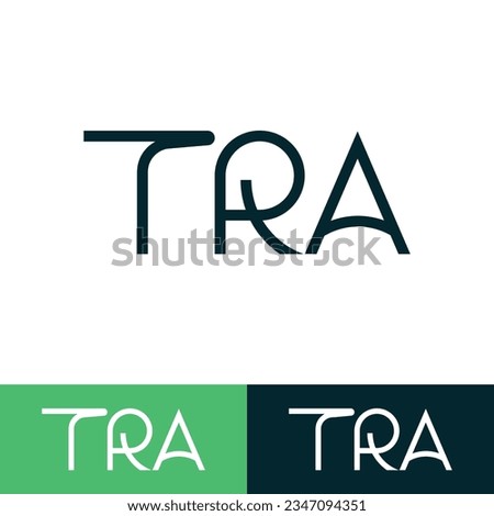 A logo template with the letters TRA for branding and business.