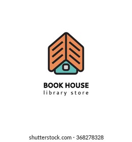 Logo template library, bookstore. The logo of the book supermarket. Logo book of the Museum. Template book publishers reading and literature.