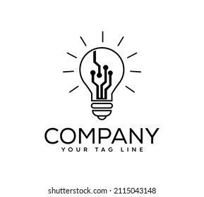 Logo Template With Light bulb Icon