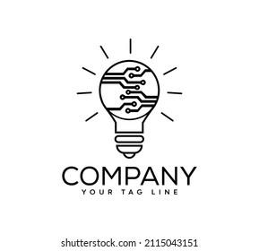 Logo Template With Light Bulb Icon