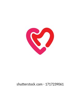 Logo Template Love Letter C M Stock Vector (Royalty Free) 1717239061 ...