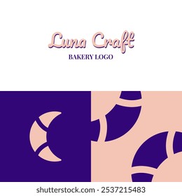 Logo Template Luna Craft Bakery Moon Croissant