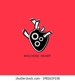 Logo template with a machine heart.