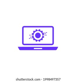 logo template made with line art concept about laptop