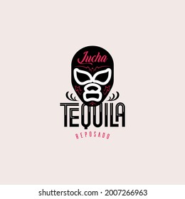 Logo-Vorlage mit einer Maske für Tequila Drink.