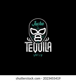 Logo template with a mask for tequila drink.