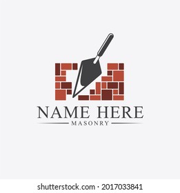 logo template for masonry service, vector art.