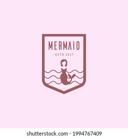 Logo template with mermaid illustration.