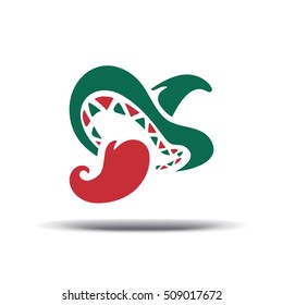Logo template. Mexican pepper illustration. Vector.