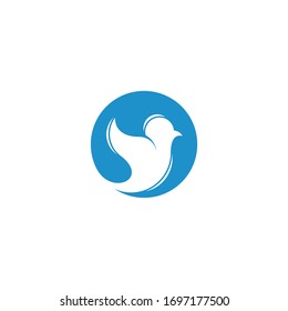 Logo template of modern bird. Simple flat style. Vector logo template ready for use.