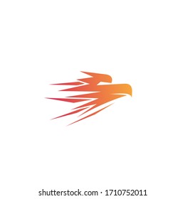 Logo template of modern eagle head. Simple flat style. Vector logo template ready for use.