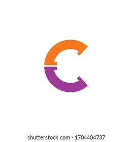 Logo template of modern letter c. Simple flat style. Vector logo template ready for use