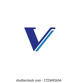 Logo template of modern letter v. Simple flat style. Vector logo template ready for use.