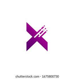 Logo template of modern letter x. Simple flat style. Vector logo template ready for use.