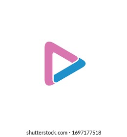 Logo template of modern play button. Simple flat style. Vector logo template ready for use.